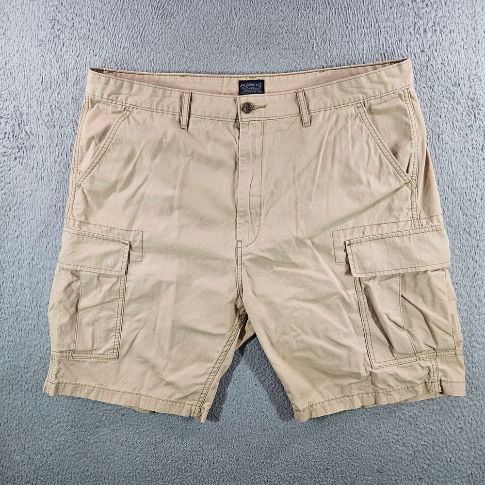 Levi Strauss & Co Mens Tan Khaki Ripstop Cargo Shorts Size 40 Utility Casual